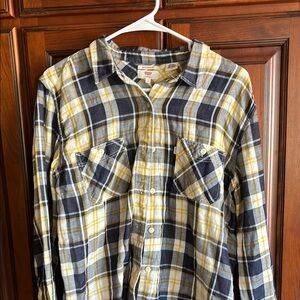 Levi's Women’s Plaid Shirt - Black, Yellow, White